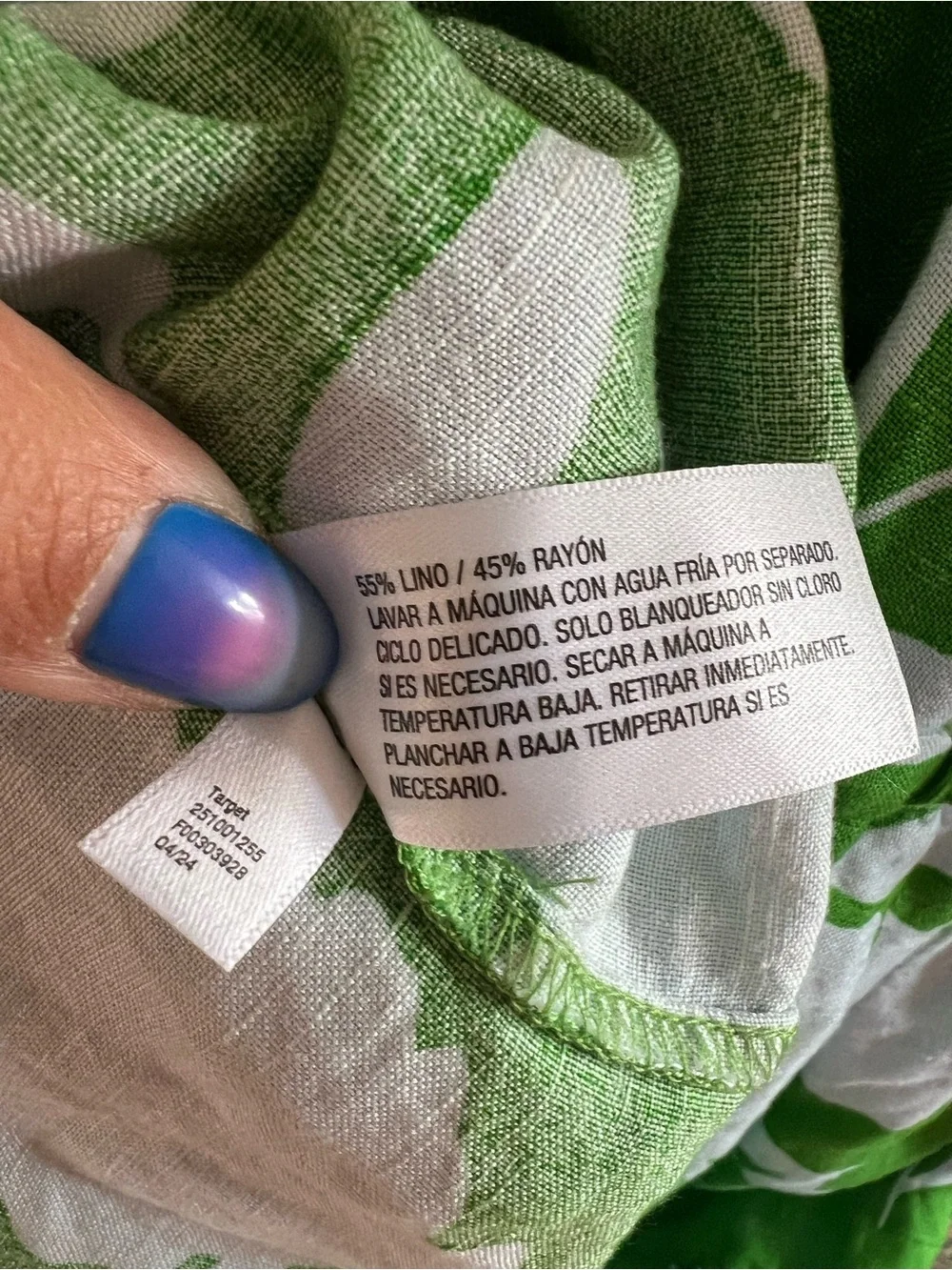 Kate Spade x Target Linen blend green & light blue floral maxi dress NWT sz L